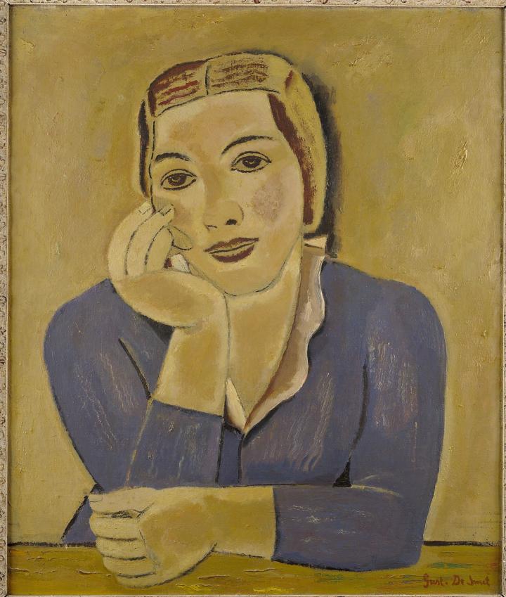 Woman in blue