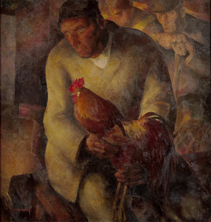 The man with the rooster