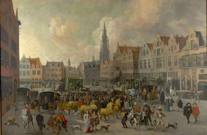View of the Meir in Antwerp (Antwerp Carnival)